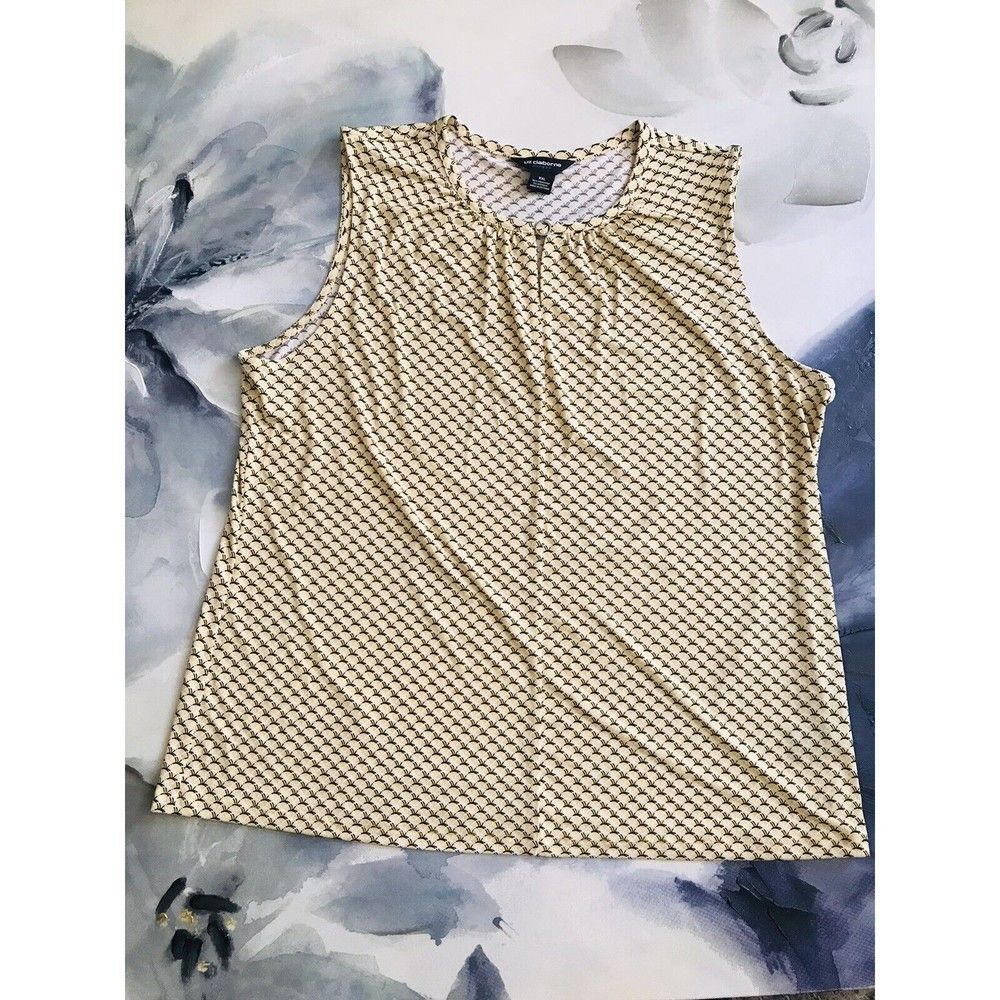 Womens Ladies Liz Claiborne Plus Size XXL Yellow Sleeveless Shirt Top